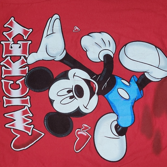 Disney 90s Mickey Unlimited 'Jerry Leigh' Red T shirt Adult Medium - Picture 3 of 9